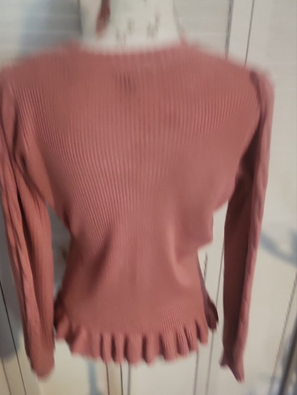 Jessica Simpson Dusty Rose Ruffle-Hem Ribbed Sweater - Picture 4 of 5